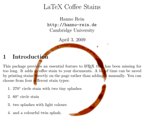 LaTeX Coffee Stains